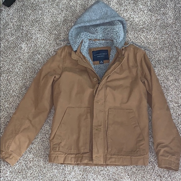 ae canvas fleece hood jacket